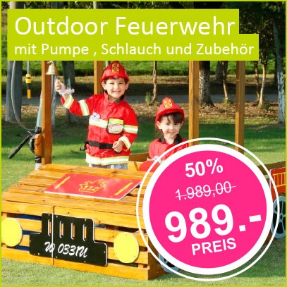 Outdoor Feuerwehr mit Pumpe, Schlauch und Zubehör - Sommeraktionspreis