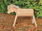 Preview: Outdoor Holzpferd im Garten links