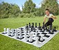 Preview: XL Outdoor Schach mit Junge