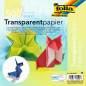 Preview: Faltblätter transparent 20x20 cm, 500 Blatt - farbig sortiert 849