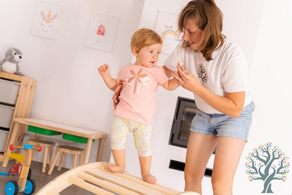 Kletterbogen und Wippe Holz außen