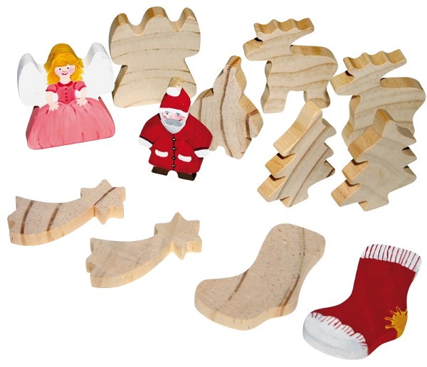 Holzfiguren Weihnachten 12er Set 964