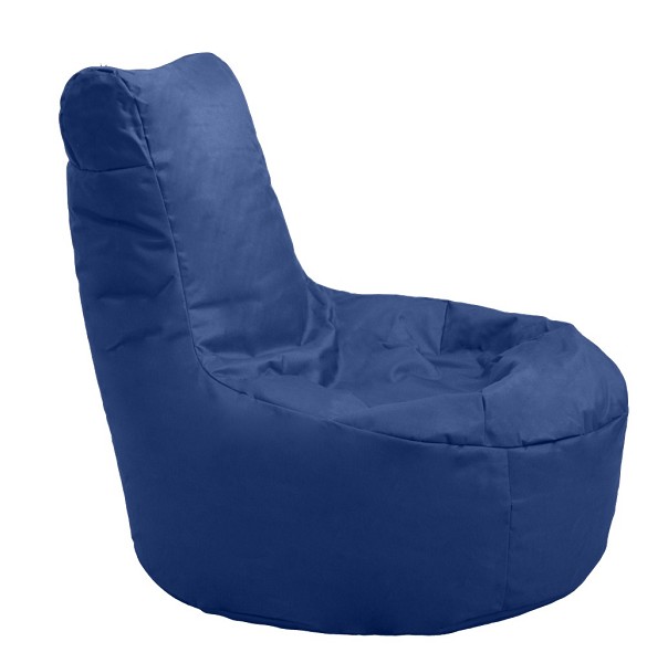 Sitzsack mit Lehne blau oben