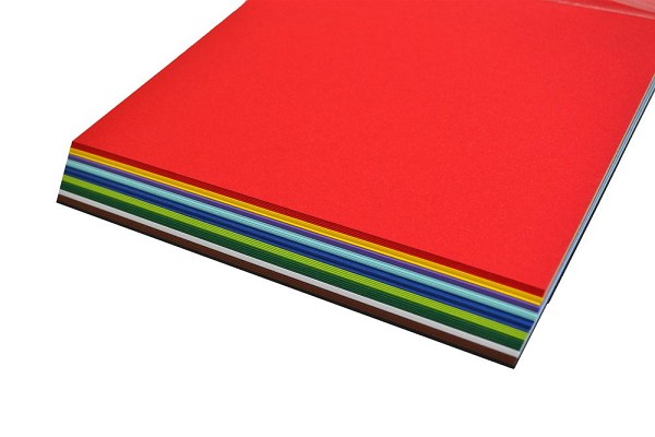 Tonpapier A4, 130 g/m², 100 Blatt - 10 Farben hinten