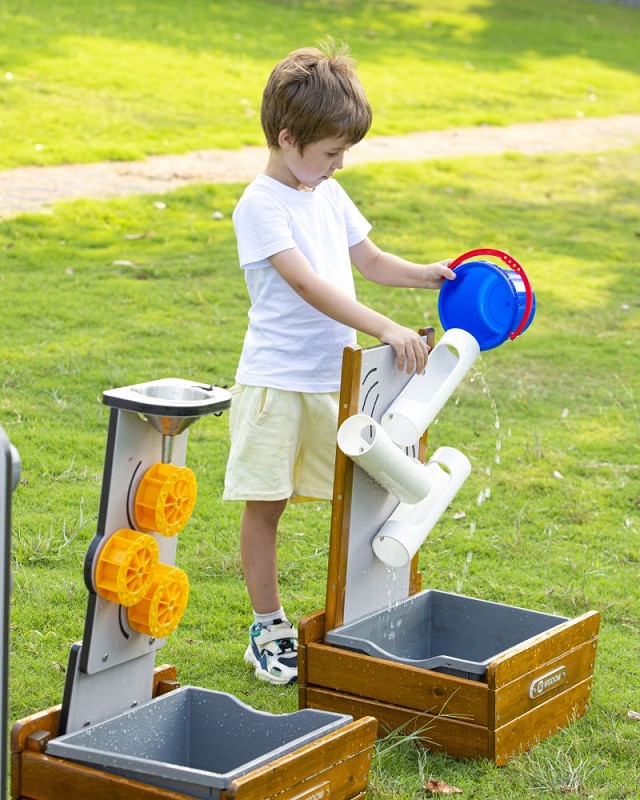 Wasserspiel Regenrinne hinten