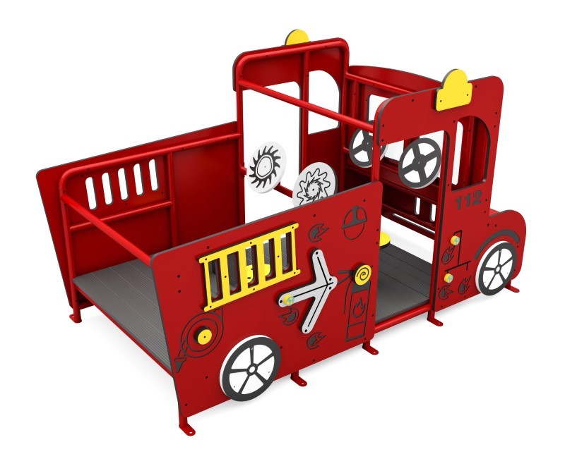 Spielgerät Feuerwehr von hinten hinten