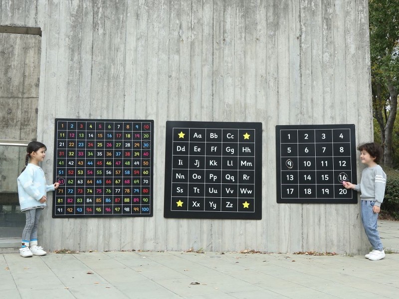 Outdoor Kreidetafel Alphabet hinten