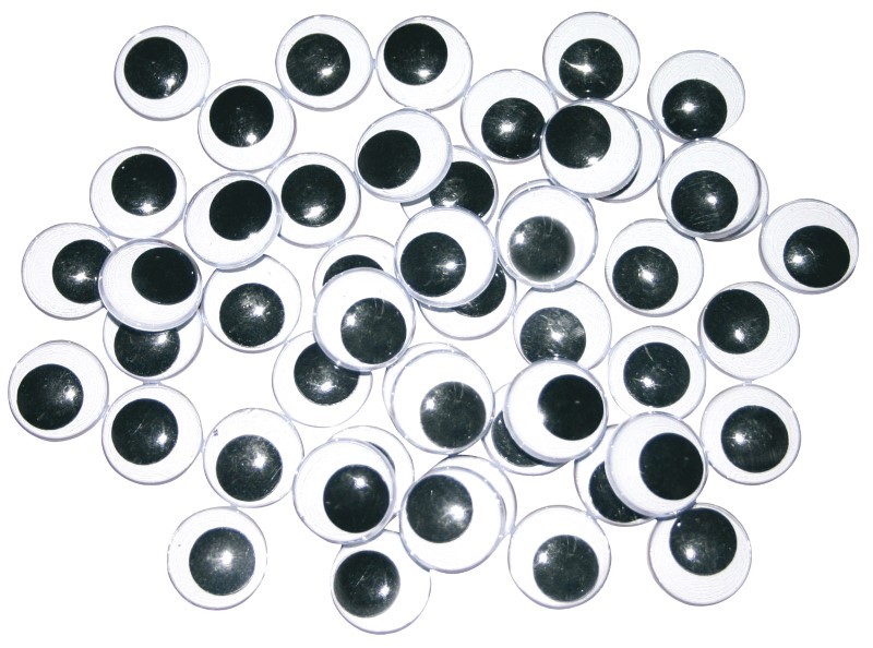 Wackelaugen 18 mm, Schwarz/Weiß 937