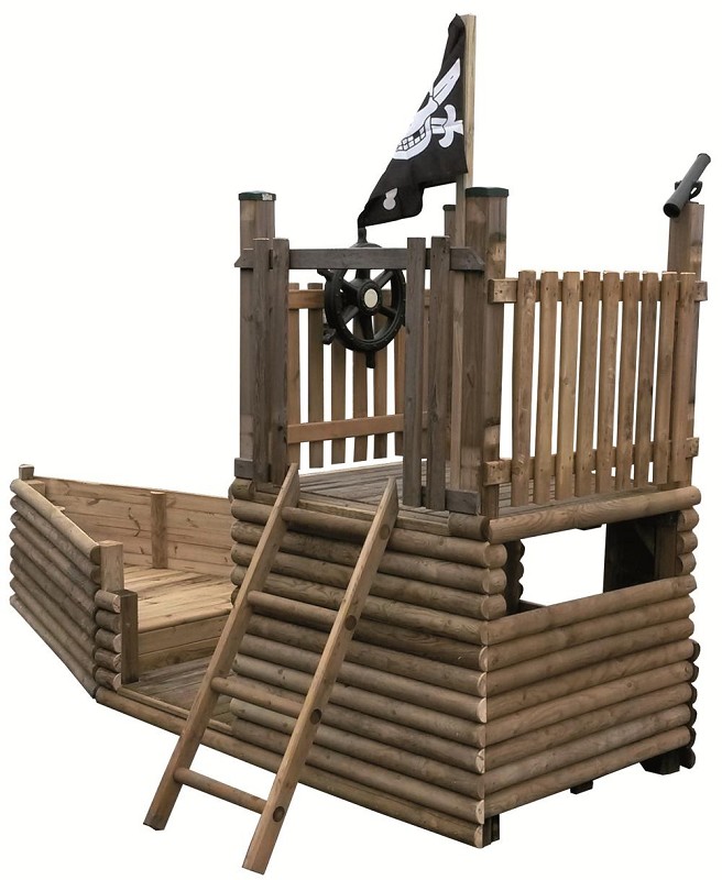 Spielschiff Piratenschiff Produkt seitlich hinten hinten