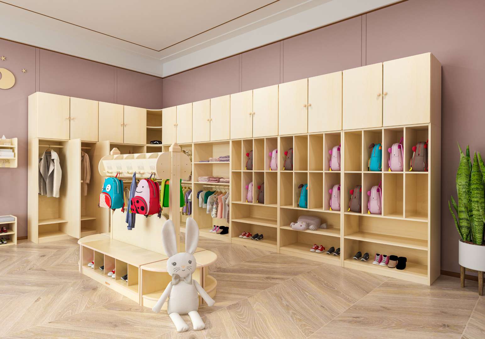 Raumplanung KindergartenGarderobe